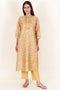 Tussar Cotton Kurta Pant And Dupatta Set In Floral Block Print